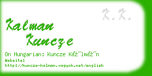 kalman kuncze business card